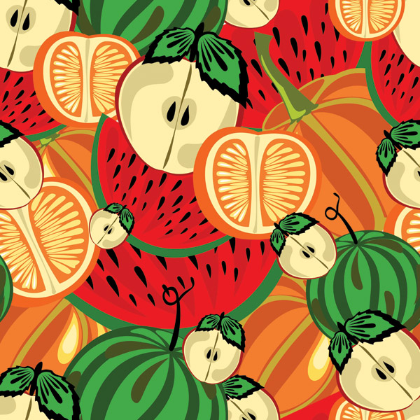 free vector Cute colorful fruits vector